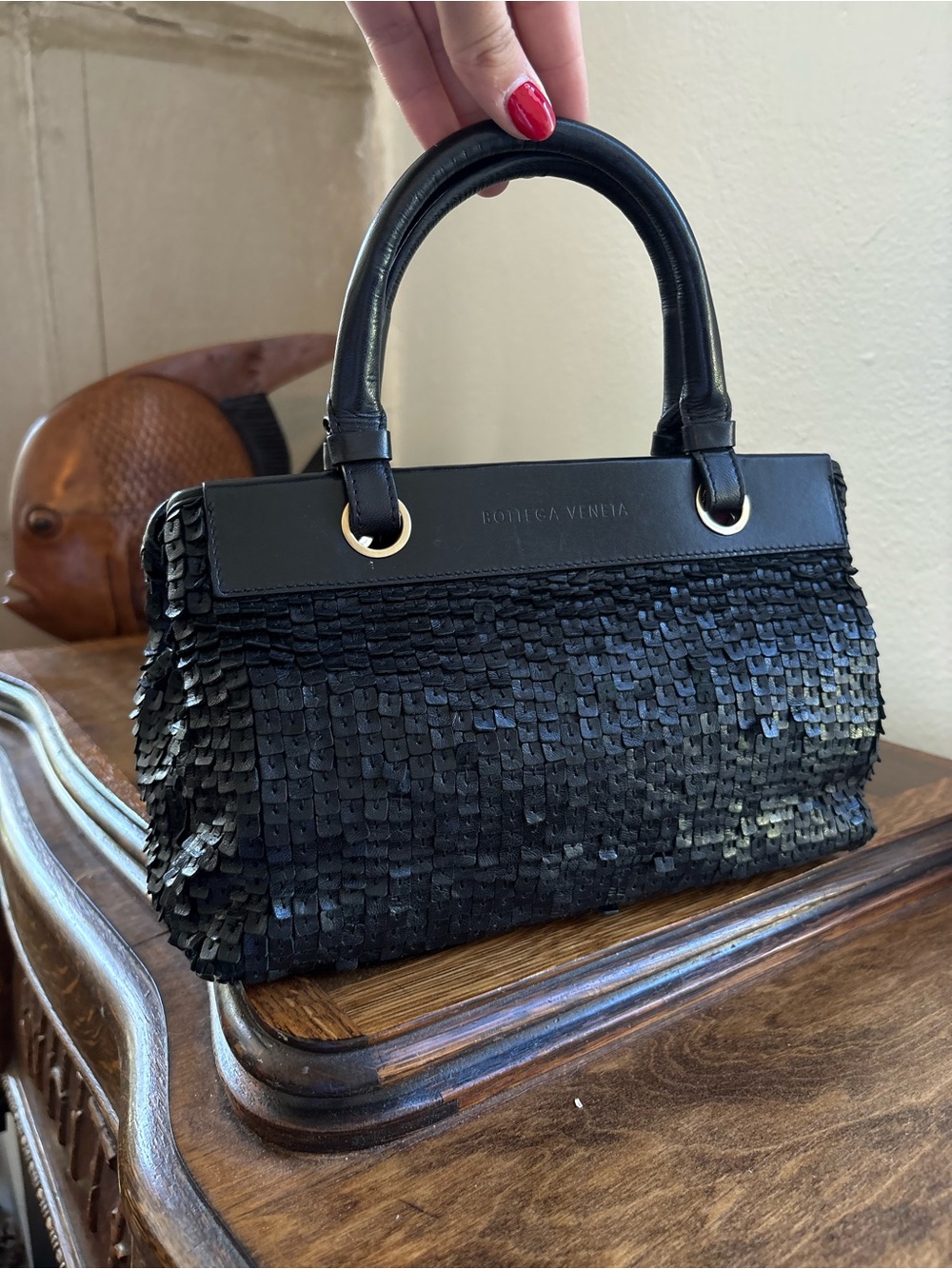 Bottega Veneta Black Leather Bag